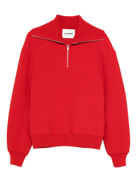  Jil Sander Pull à Col Zippé - Rouge 