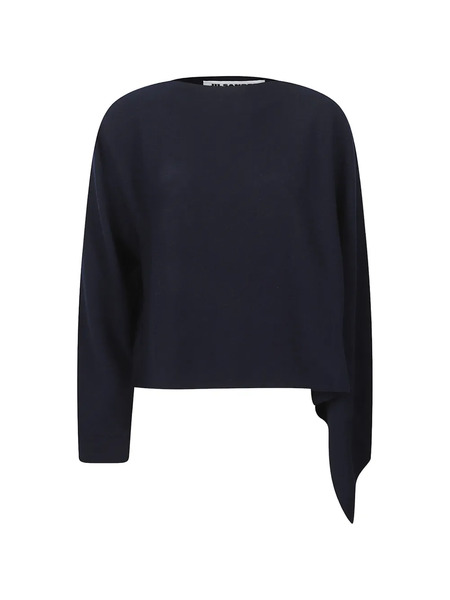  Jil Sander Pull à Détails Drapés - Bleu 