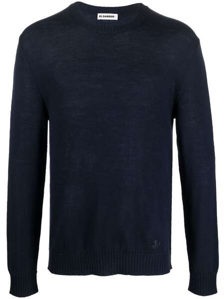  Jil Sander Pull à Logo Brodé - Bleu 