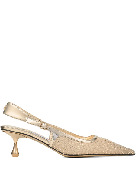  Jimmy Choo Escarpins Amel 50 Mm à Bride Arrière - Or 