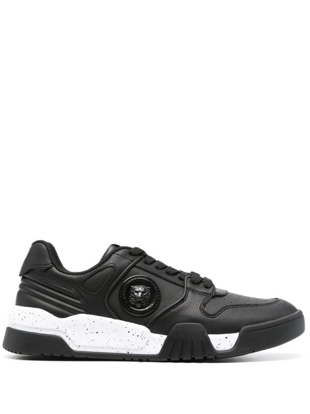  Just Cavalli Baskets En Cuir à Patch Logo - Noir 