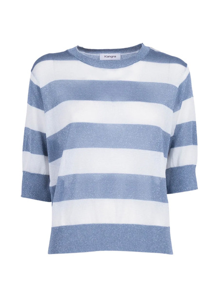  Kangra Pull En Maille Métallisée à Rayures - Bleu 