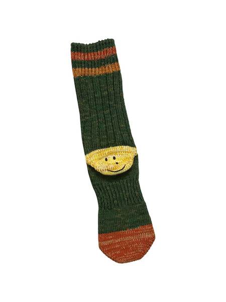  Kapital Chaussettes à Rayures Arc-en-ciel Avec Smiley - Vert 