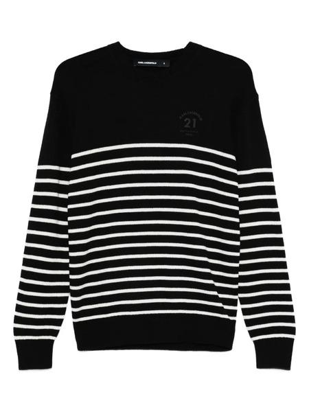  Karl Lagerfeld Pull à Rayures - Noir 