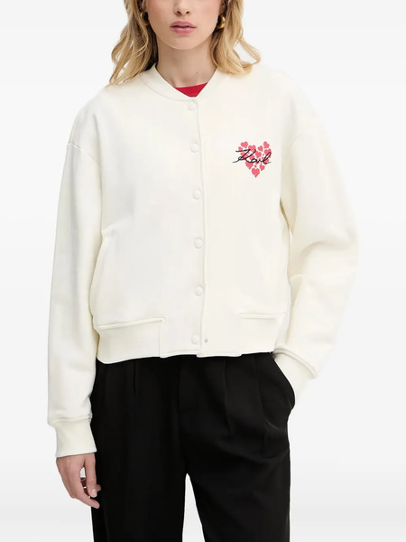  Karl Lagerfeld Veste Bomber à Broderies - Blanc 