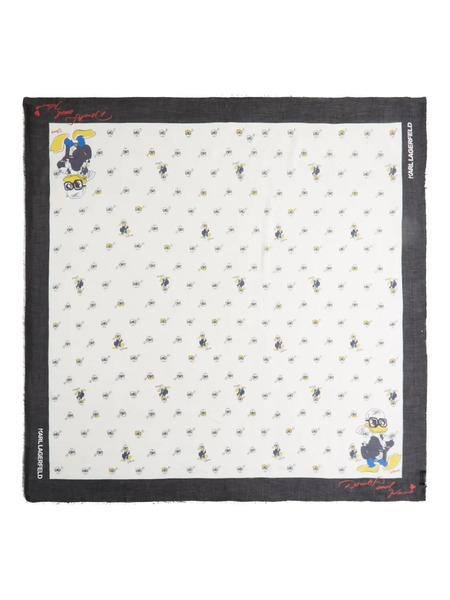  Karl Lagerfeld X Disney Foulard à Imprimé Graphique - Blanc 