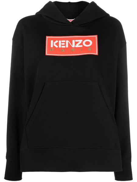  Kenzo Hoodie En Coton à Logo Imprimé - Noir 