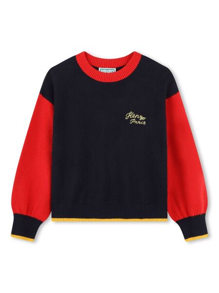  Kenzo Kids Pull à Design Colour Block - Bleu 