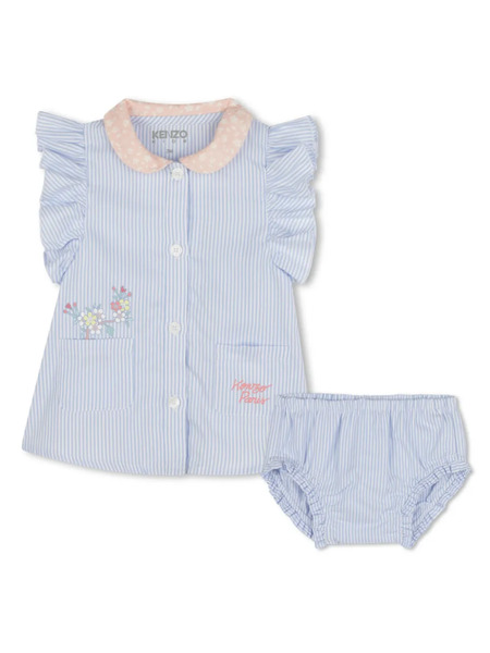  Kenzo Kids Robe à Rayures - Blanc 
