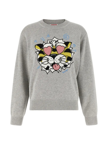  Kenzo Maille Intarsia Wild Tiger - Gris 
