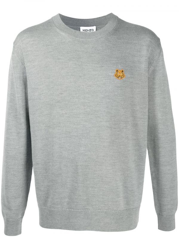  Kenzo Pull à Détail Brodé - Gris 