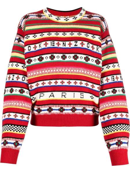  Kenzo Pull à Logo Intarsia - Rouge 