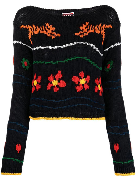  Kenzo Pull En Maille Intarsia - Noir 