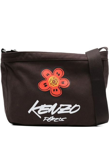  Kenzo Sac Porté épaule à Slogan Imprimé - Marron 