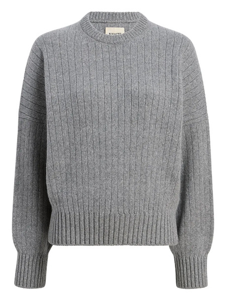 Khaite Pull Côtelé - Gris 