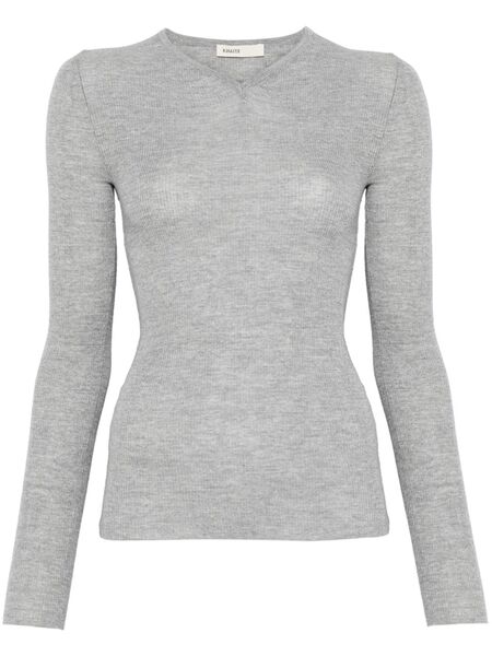  Khaite Pull En Maille Nervurée - Gris 