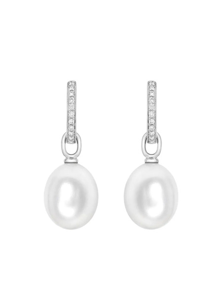  Kiki Mcdonough Boucles D'oreilles Classics En Or Blanc 18ct Ornées De Diamants Et De Perles - Argent 