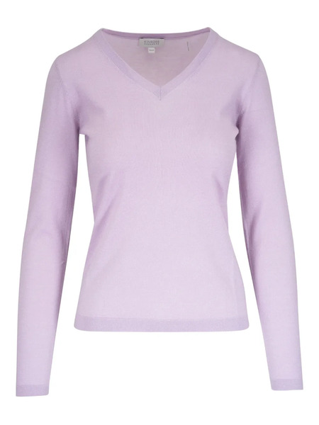  Kinross Cashmere Pull à Col V - Violet 