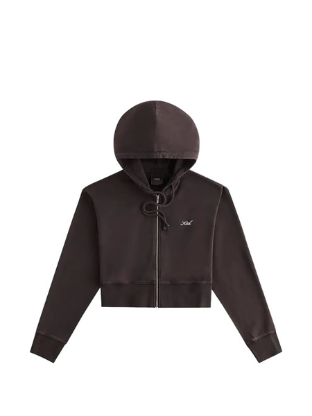  Kith Pull Zippé En Maille Nervurée Et Capuche - Marron 