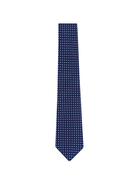  Kiton Cravate En Soie à Motif Géométrique - Bleu 