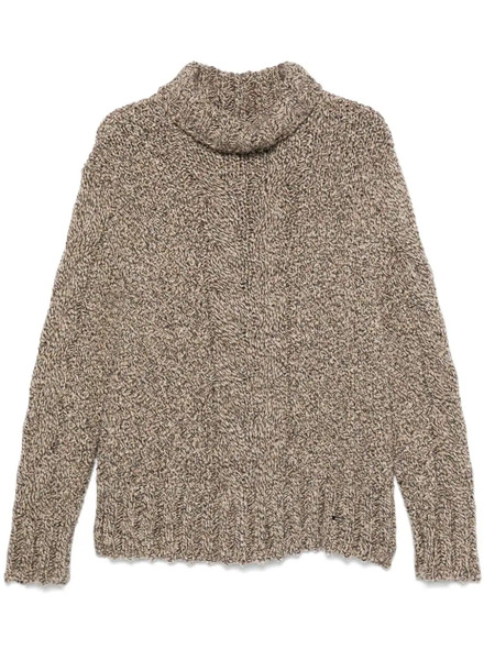  Kiton Pull En Maille Chinée - Marron 