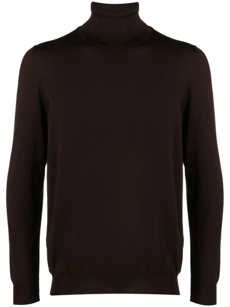  Kiton Pull En Maille Fine à Col Roulé - Marron 