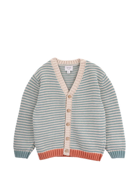  Knot Cardigan à Rayures - Bleu 