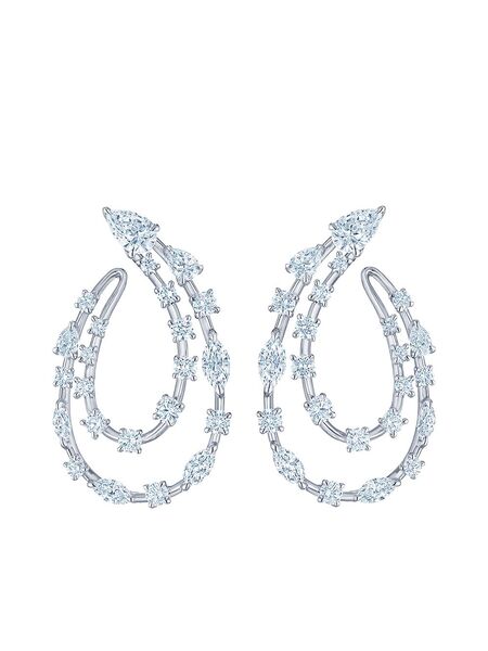 Kwiat Boucles D'oreilles Starry Night En Or Blanc 18ct Ornées De Diamants - Argent 