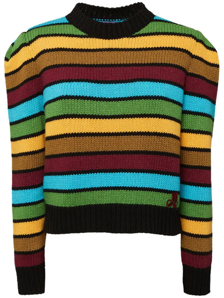  La Doublej Pull En Maille à Rayures - Vert 