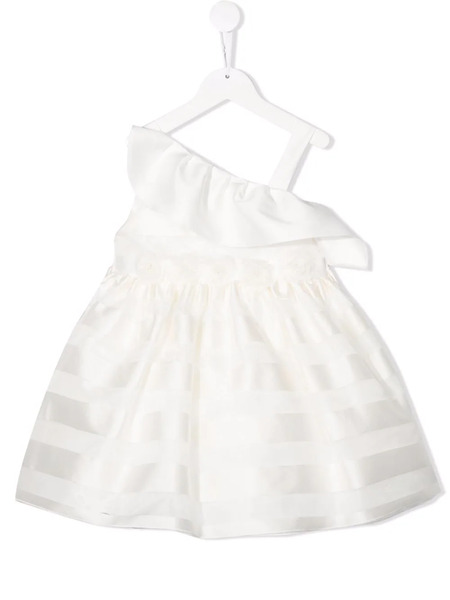  La Stupenderia Robe évasée à Design Sans Manches - Blanc 