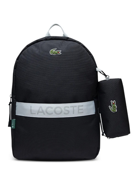  Lacoste Kids Sac à Dos à Logo Appliqué - Noir 