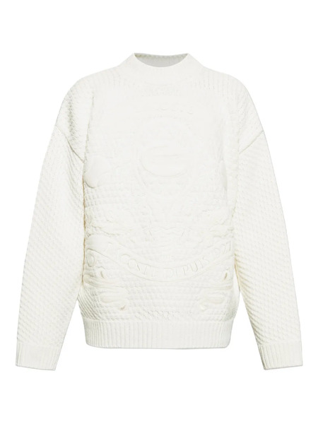  Lacoste Pull à Design Embossé - Blanc 