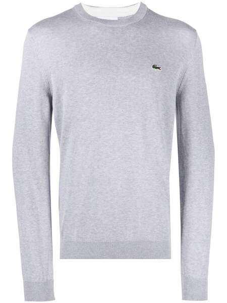  Lacoste Pull à Patch Logo - Gris 