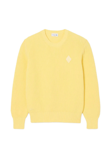  Lacoste Pull à Patch Logo - Jaune 