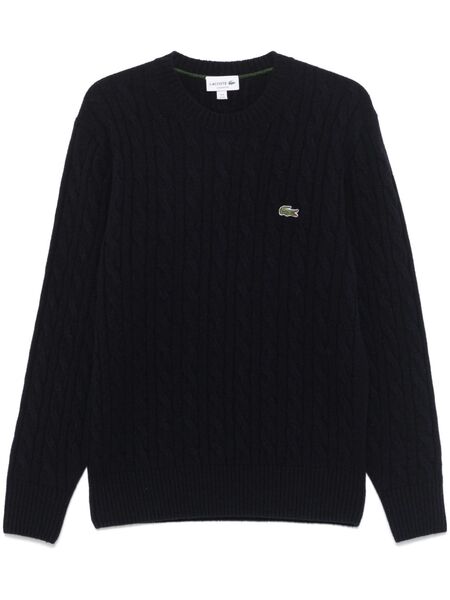  Lacoste Pull En Maille Torsadée - Bleu 