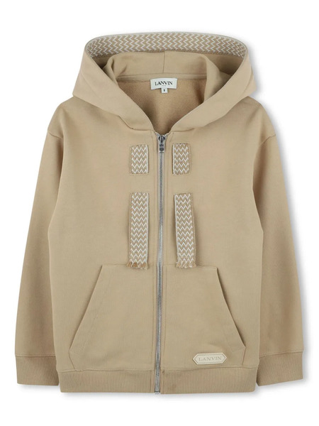  Lanvin Enfant Hoodie à Fermeture Zippée - Tons Neutres 