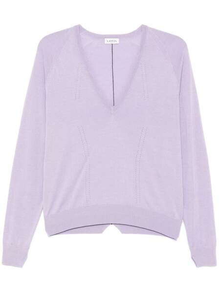  Lanvin Pull à Bords En Maille Pointelle - Violet 