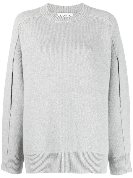  Lanvin Pull à Col Rond - Gris 