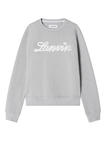  Lanvin Pull à Détail Logo - Gris 