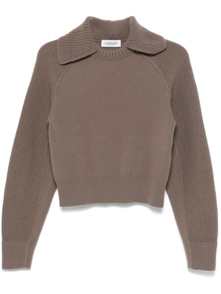  Lanvin Pull En Maille Fine - Marron 