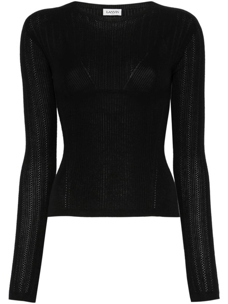  Lanvin Pull En Maille Nervurée - Noir 