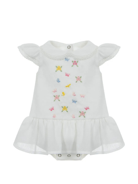  Lapin House Robe à Fleurs Brodées - Blanc 