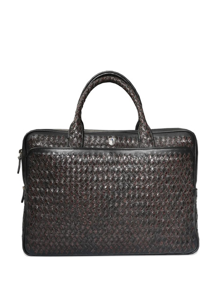  Lardini Porte-documents En Cuir Tressé - Marron 