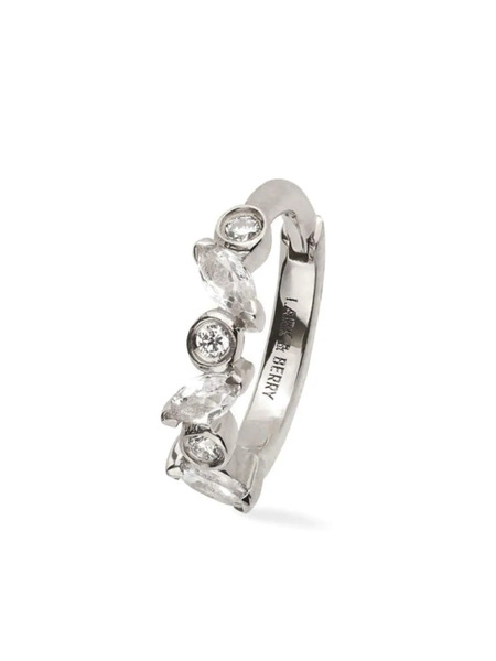  Lark & Berry Boucles D'oreilles Veto Médium En Or Blanc 14ct Serties De Saphirs Et Diamants - Argent 