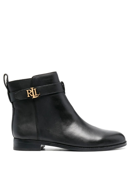  Lauren Ralph Lauren Bottines Briele En Cuir - Noir 