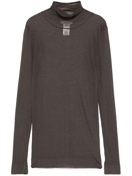  Lemaire Pull En Maille Fine Nervurée - Marron 
