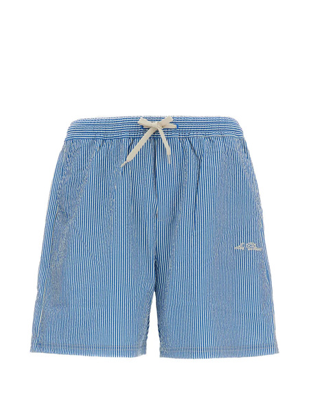  Les Deux Short De Bain à Rayures - Bleu 