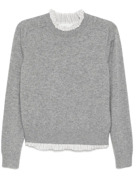  Less Pull à Design Superposé - Gris 
