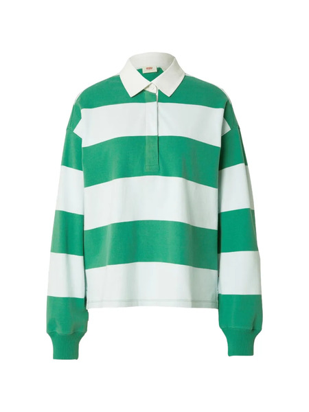  Levi's Pull Style Maillot De Rugby à Rayures - Vert 