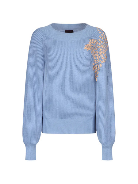  Liu Jo Pull En Raphia à Broderies - Bleu 